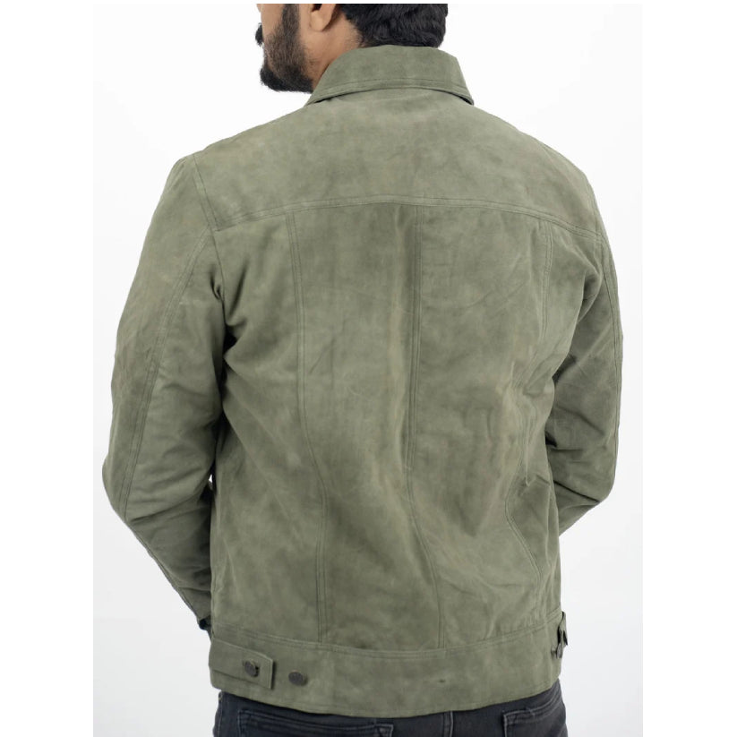 Men's 100% Real Suede leather Trucker Jacket