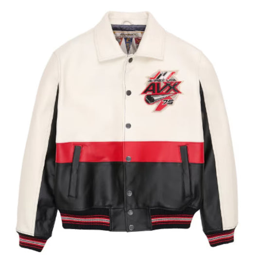 Men's American 1975 Genuine Cowhide Leather Avirex UK Red Blades Bomber Jacket