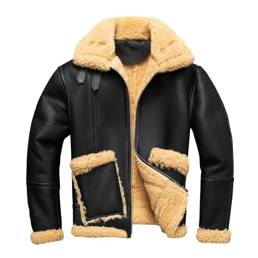 Men’s Aviator B-3 Bomber Sheepskin Jacket