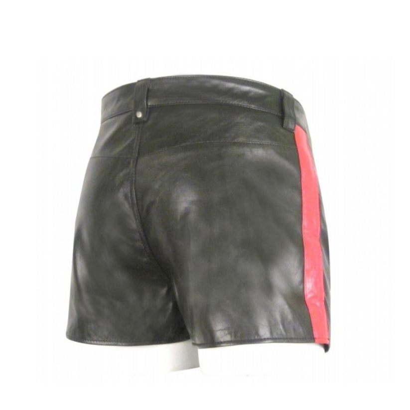 Men's Black Hot Leather Shorts
