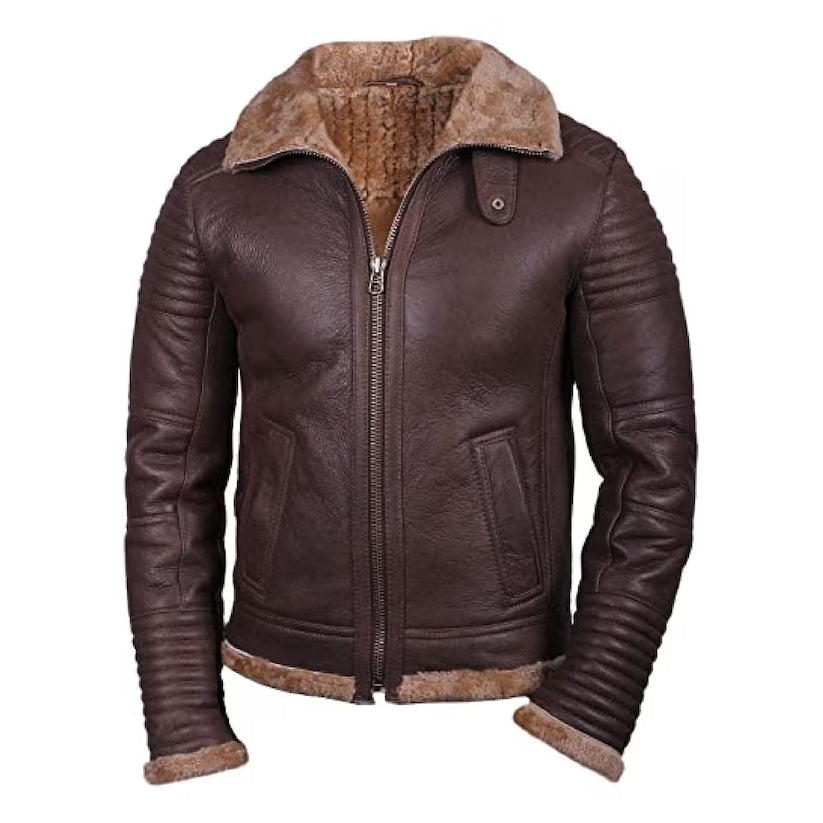 Men's Brown Sheepskin Leather Jacket