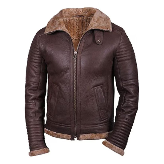 Men's Brown Sheepskin Leather Jacket