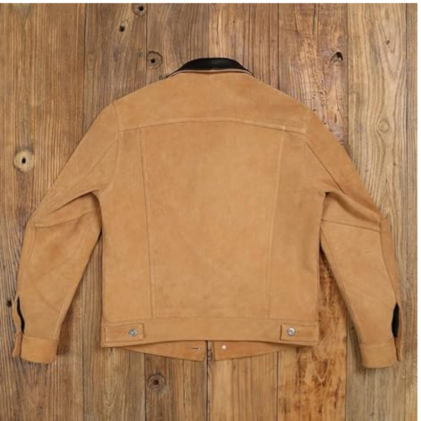 Men’s Brown Trucker Leather Jacket
