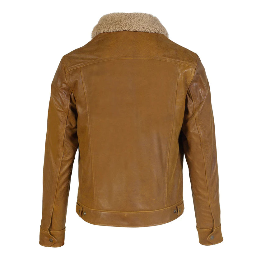 Men's Buffalo Leather Trucker Jacket