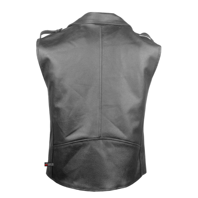 Men's Classic Leather Vest Motorcycle Biker