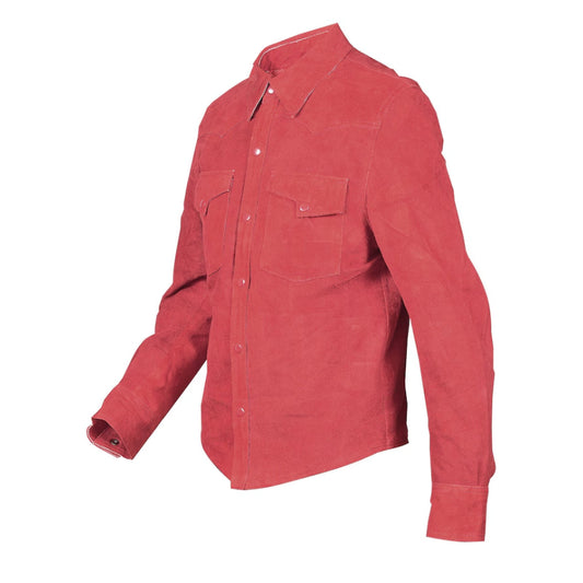 Men's Classic Trucker Burgundy Suede Leather Jacket
