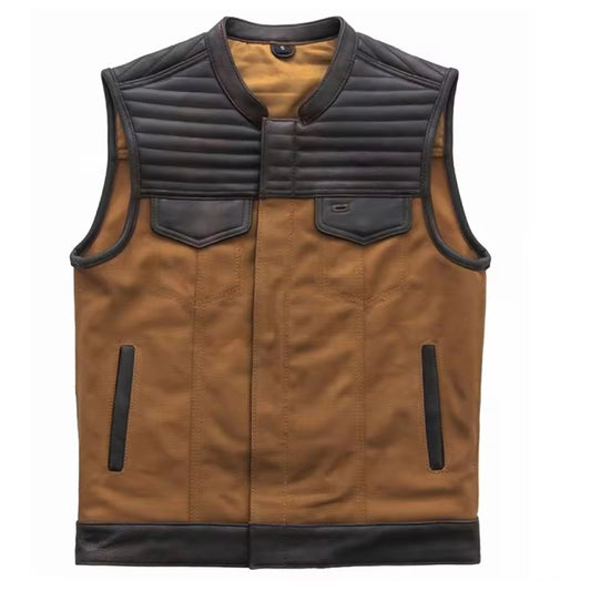 Men's Cow Skin Biker Leather Vest