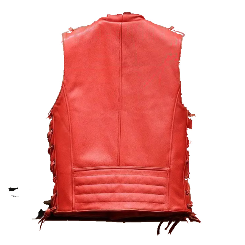Men's Cowhide Leather Biker Vest