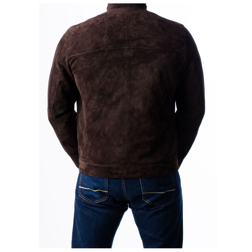 Men’s Dark Brown Suede Leather Jacket