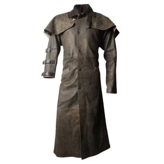 Men's Full Length Leather Duster Coat