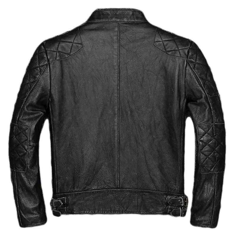 Men's Handmade Motorcycle Classic Black Slim Fit Biker Leather Jacket