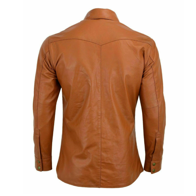 Men's Leather Shirt Genuine Stylish