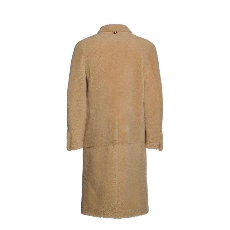 Men's Natural Shearling Patch Pocket Coat