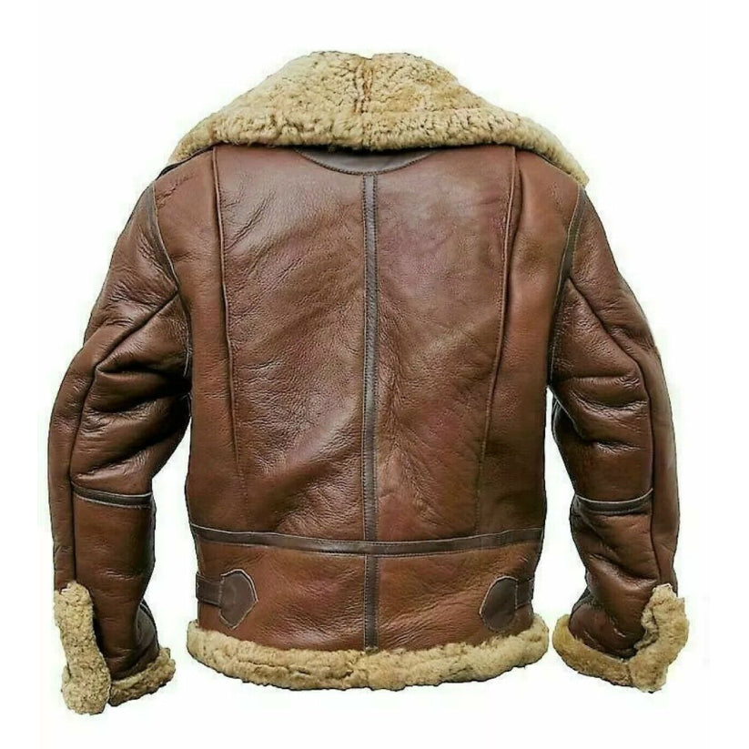 Men's Pilot Flying B3 Bomber Brown Leather Jacket