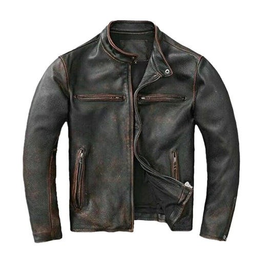 Men's Slim Fit Biker Leather Jacket