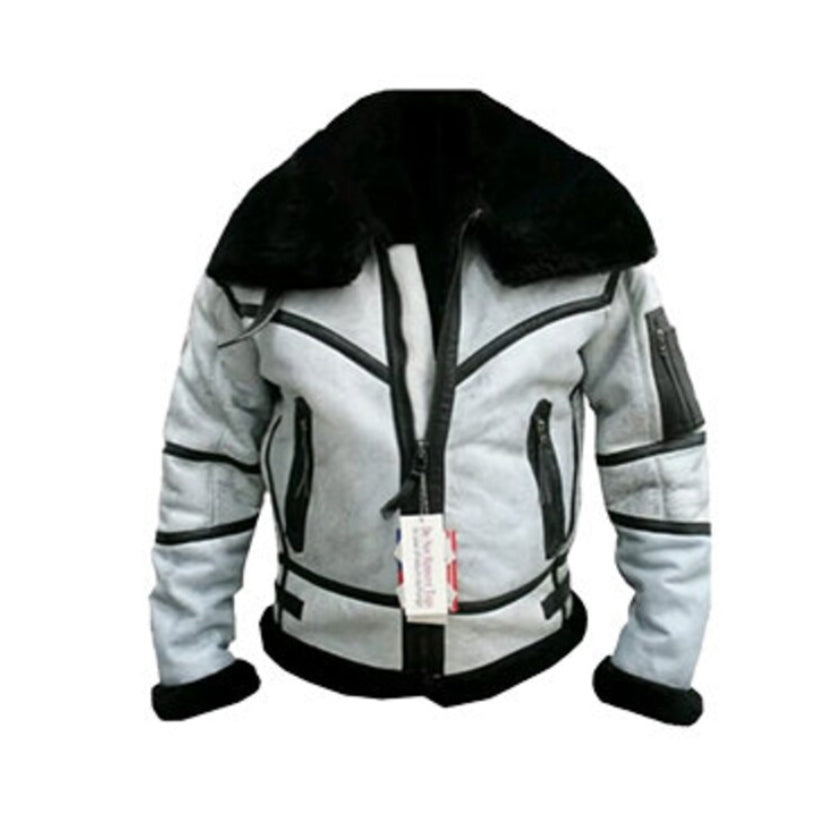 Men's White RAF B3 Bomber Flight Aviator