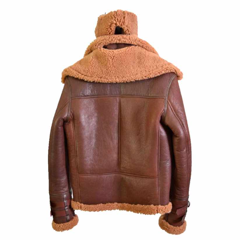 Mens B3 Bomber Leather Jacket With Fur