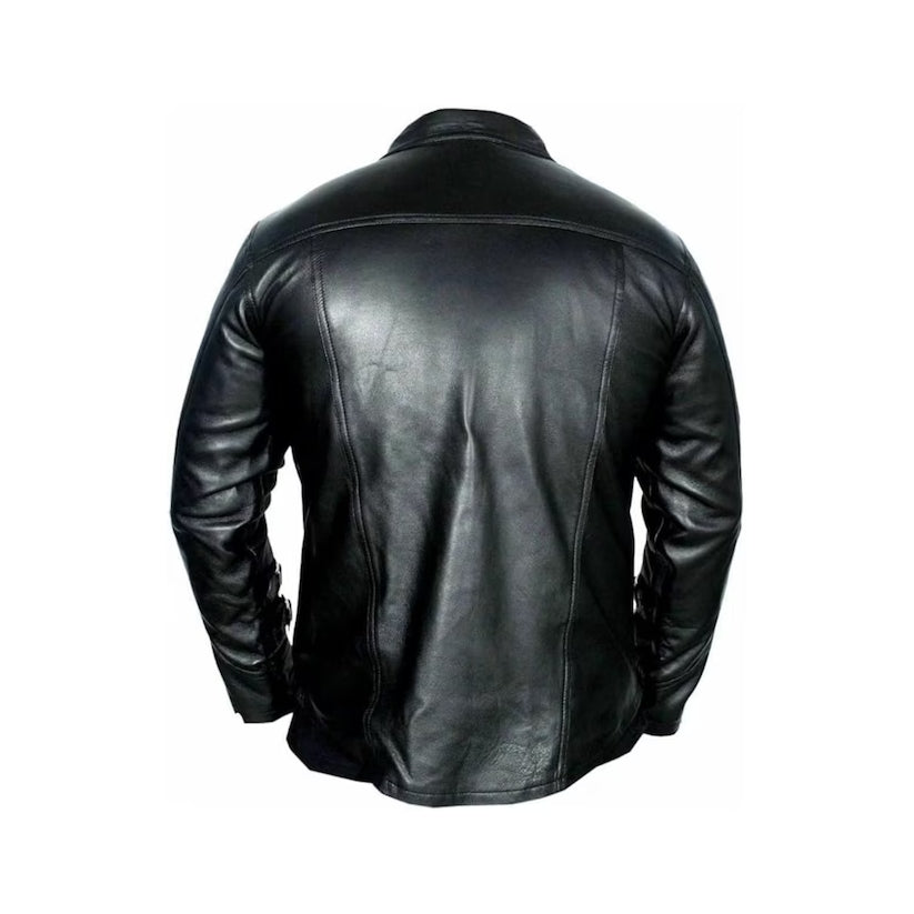 Mens Black Genuine Leather Shirt