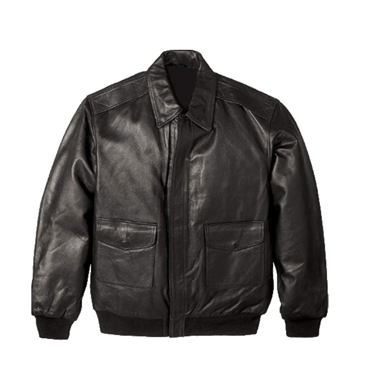Mens Bomber Black Leather Jacket