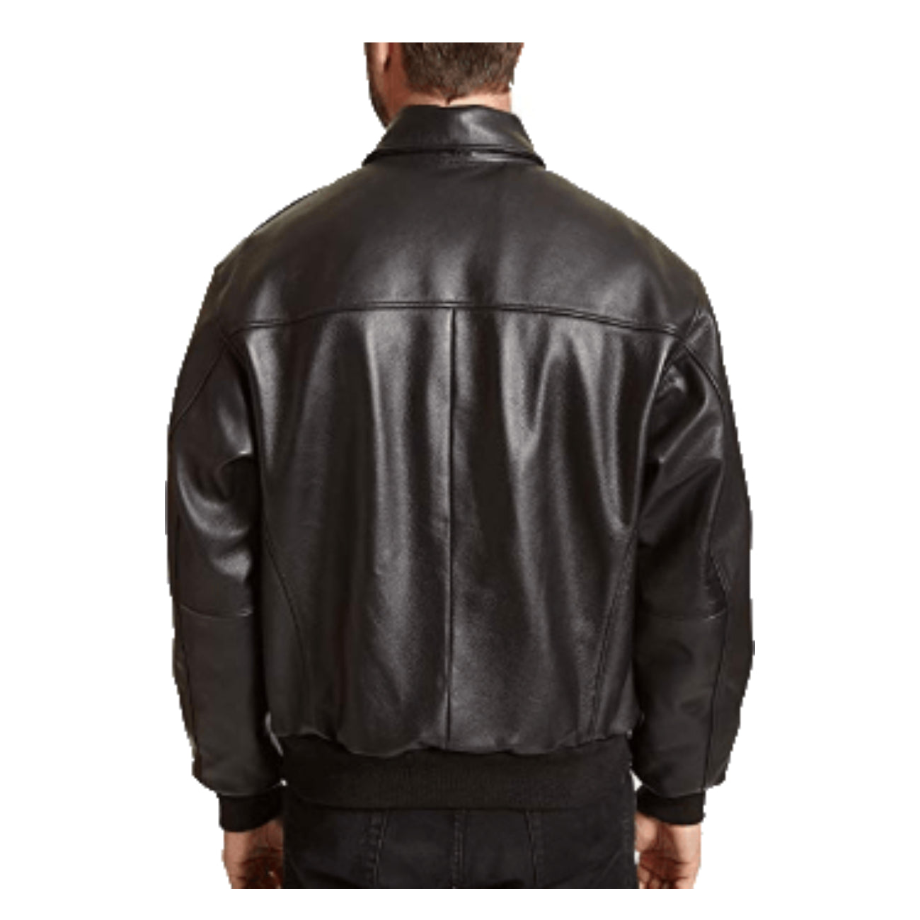 Mens Bomber Black Leather Jacket