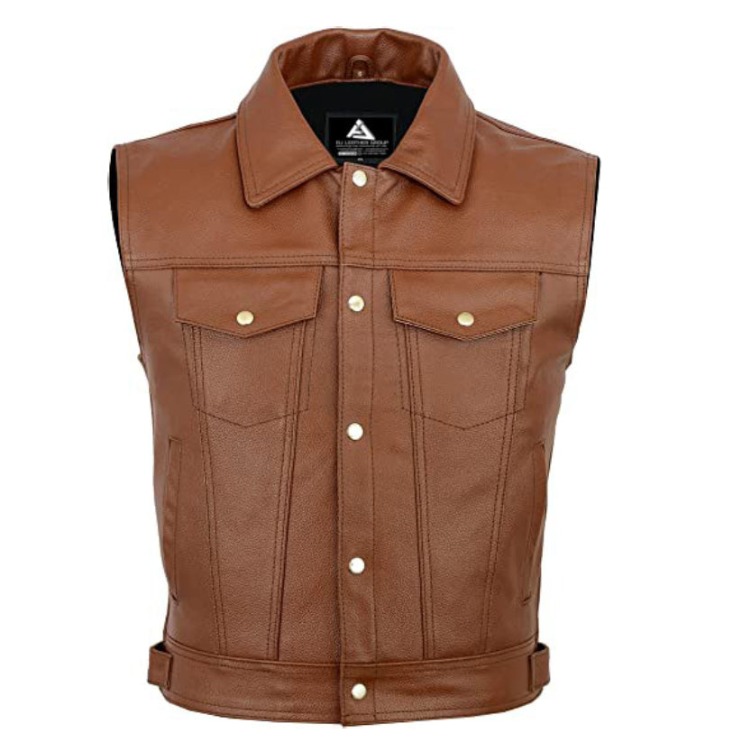 Mens Genuine Leather Vest
