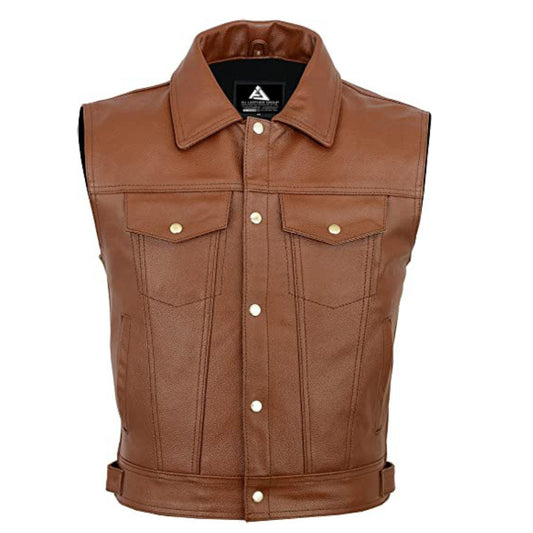 Mens Genuine Leather Vest