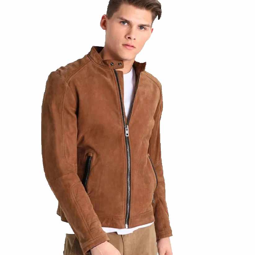 Mens Huge Boss Stylish Suede Leather Jacket