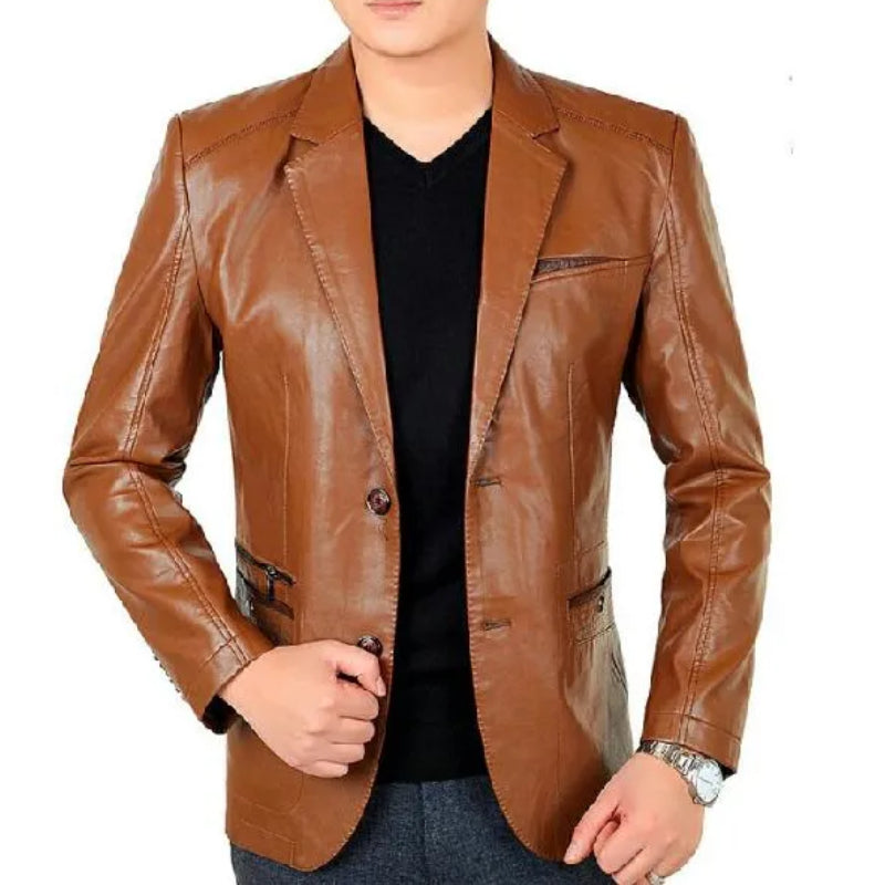 Mens Leather Blazer