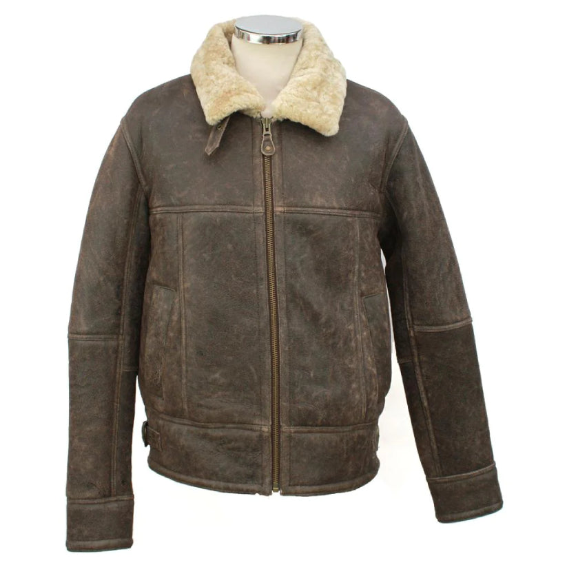 Mens Leather Sheepskin Jacket Chocolate Forest
