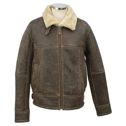 Mens Leather Sheepskin Jacket Chocolate Forest