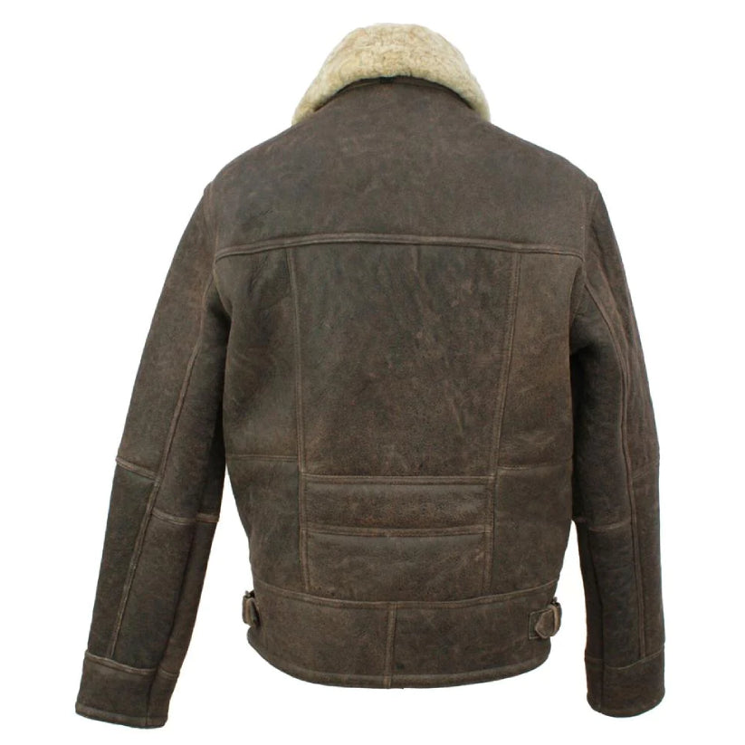 Mens Leather Sheepskin Jacket Chocolate Forest