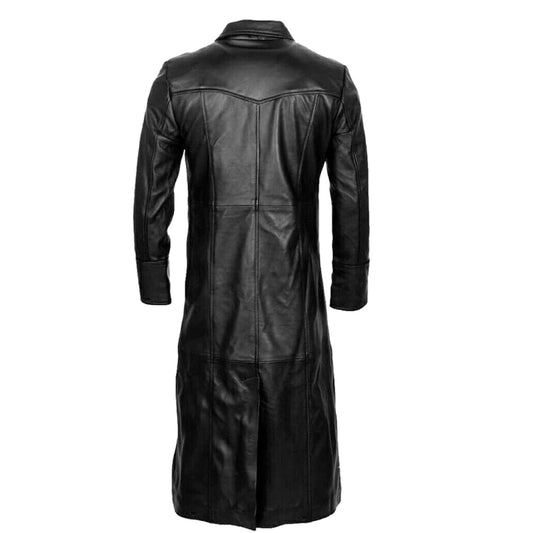 Mens Leather Trench Coat Long