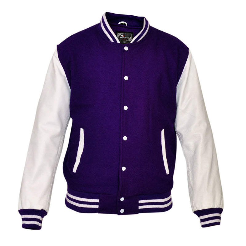 Mens Real Leather Premium Varsity Letterman Jacket