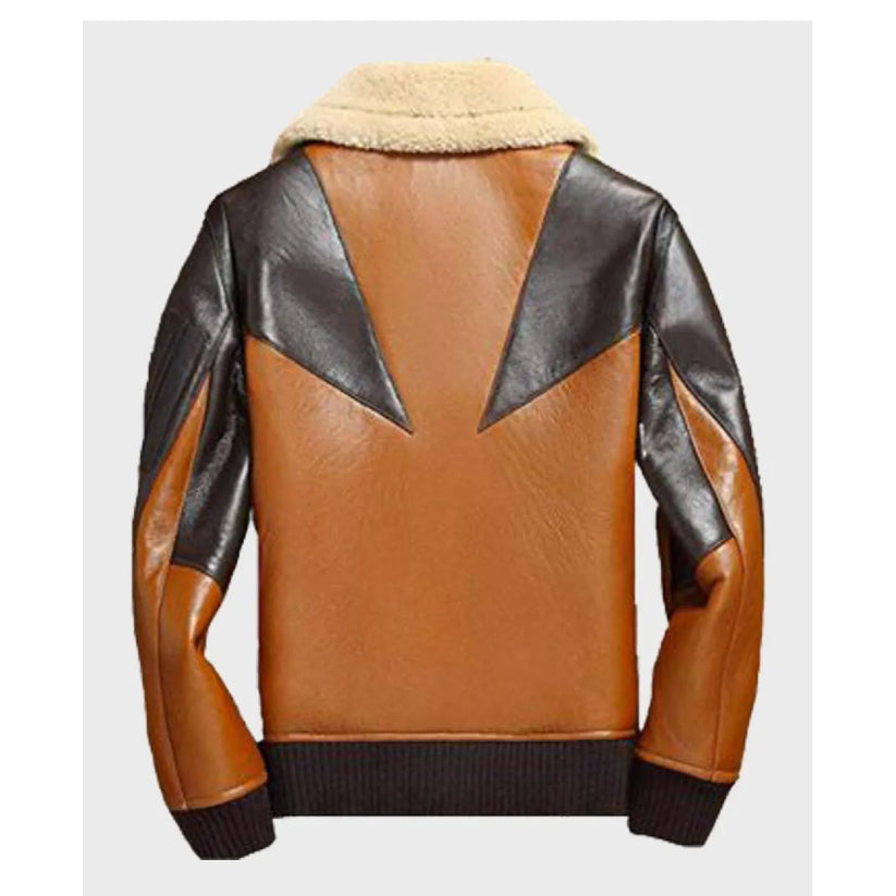 Mens Shearling Bomber Leather Jacket