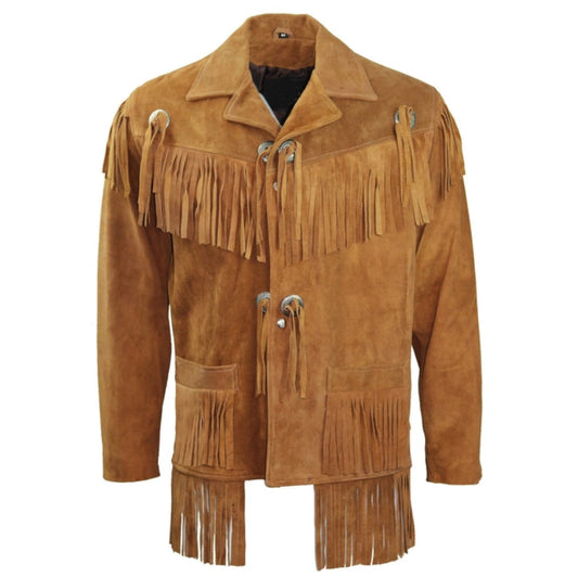 Mens Suede Fringe Leather Jacket