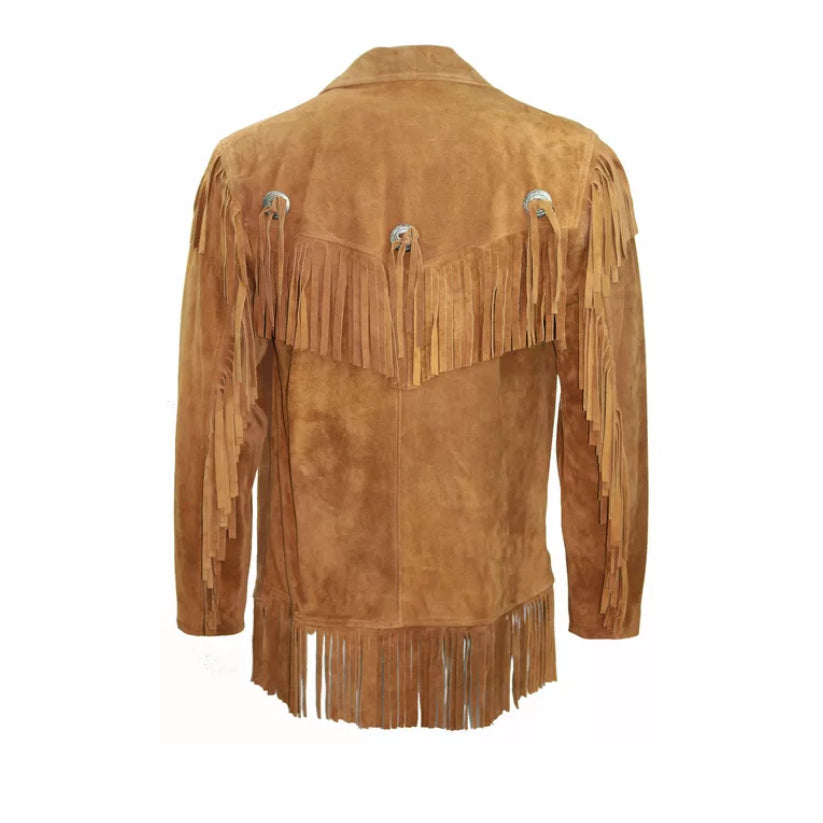Mens Suede Fringe Leather Jacket