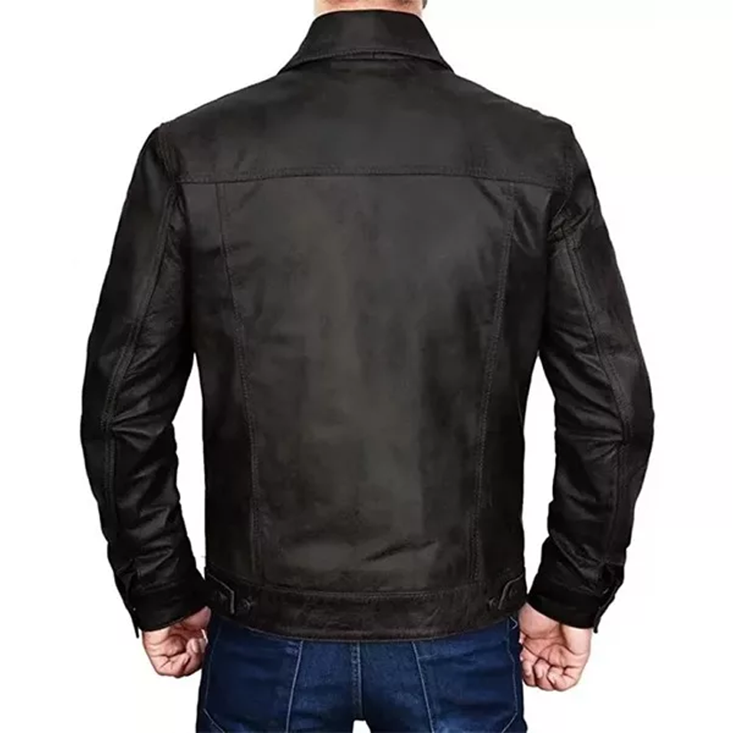 Mens Trucker Leather Jacket