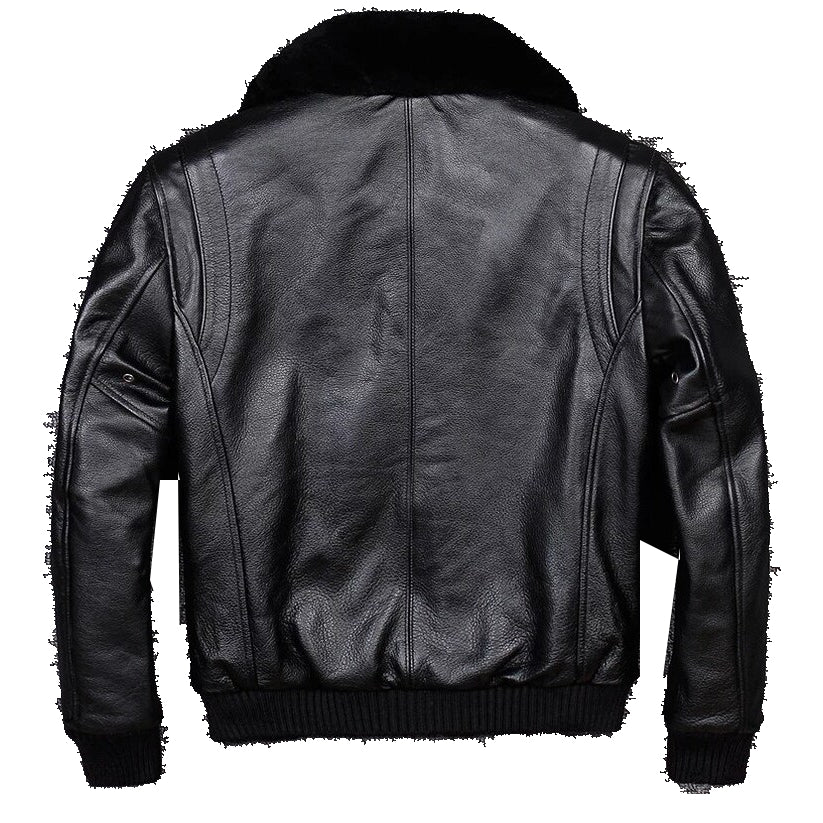 Mens Vintage Navy Air force Flight Bomber Leather Jacket