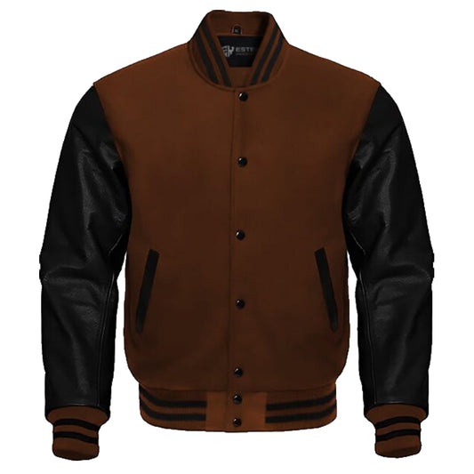 New Brown Varsity Letterman Jacket