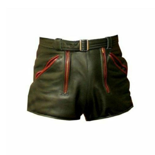 New Men's Genuine Lambskin Real Leather Short