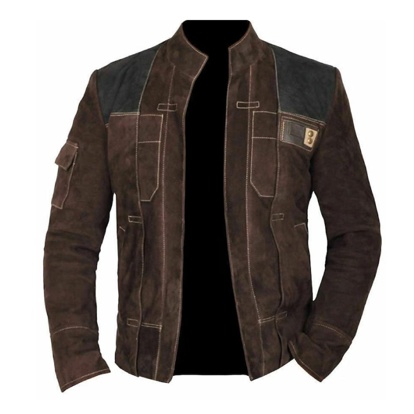 New Mens Biker Dark Brown Suede Leather Jacket