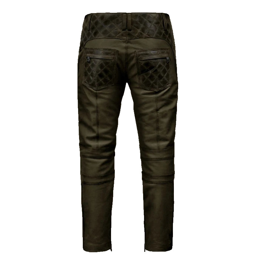 Outlaw Burnt Olive Leather Pants