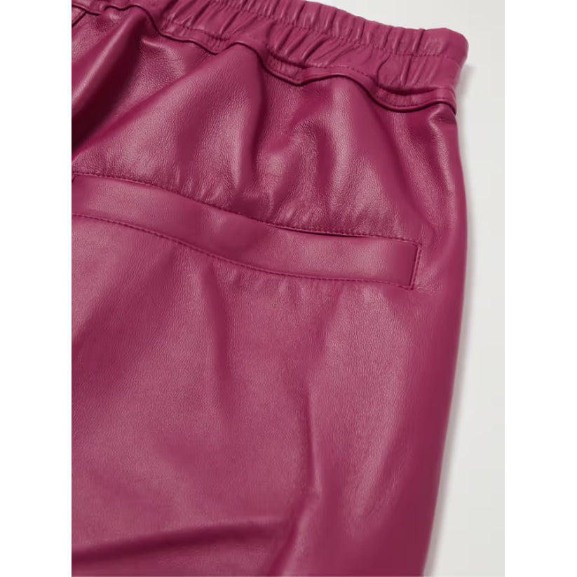 Pink Classic Leather Drawstring Shorts