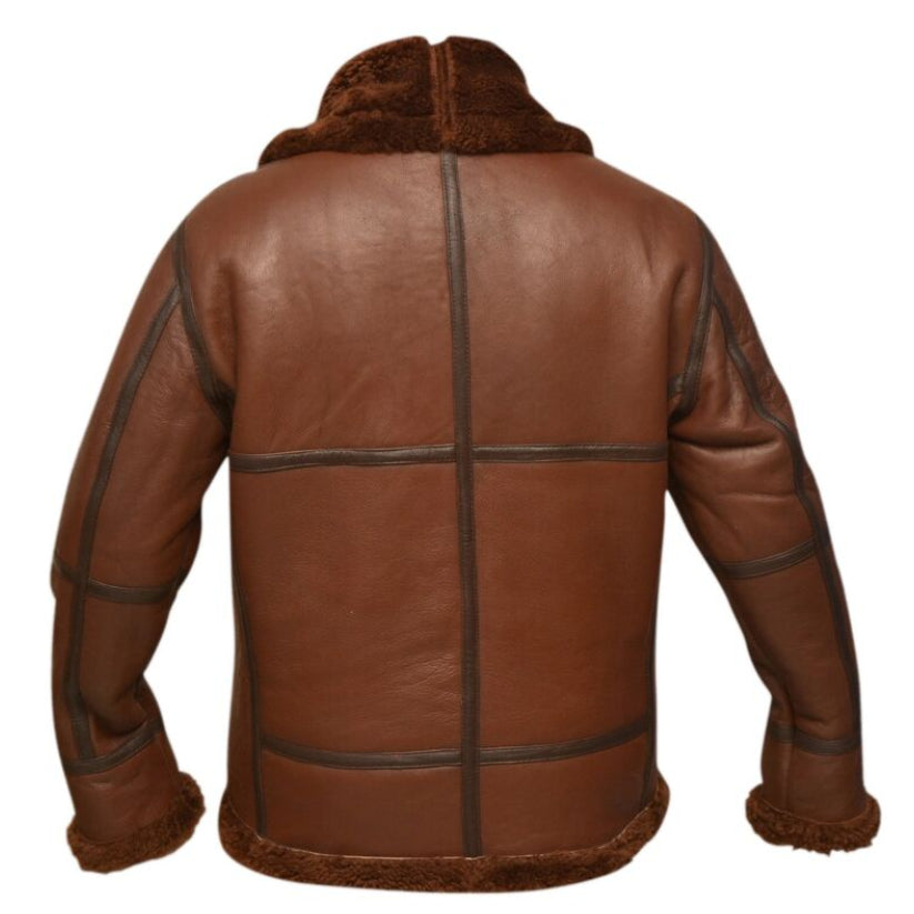 RAF British Flying Real Shearling Real Leather Flight Aviator Bomber Jacket