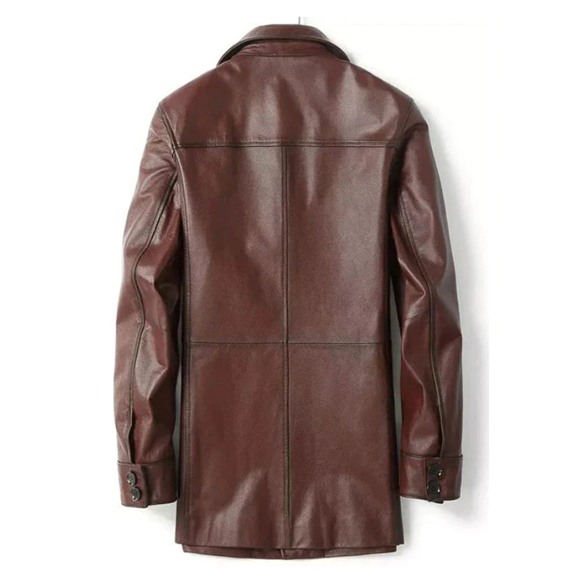 Scout Brown Leather Trench Coat