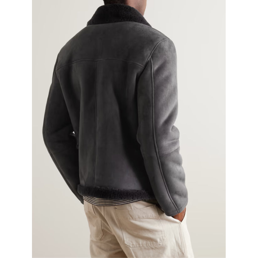 Shearling Black Bomber Jacket
