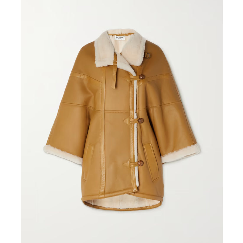 Shearling Lined Leather Coat