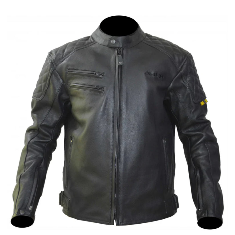 Torque Biker Leather Jacket - Black Motorcycle