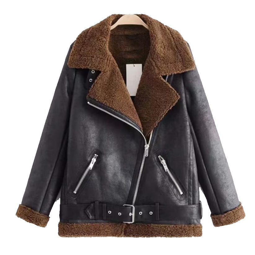 Unique Aviator Leather Jacket Black