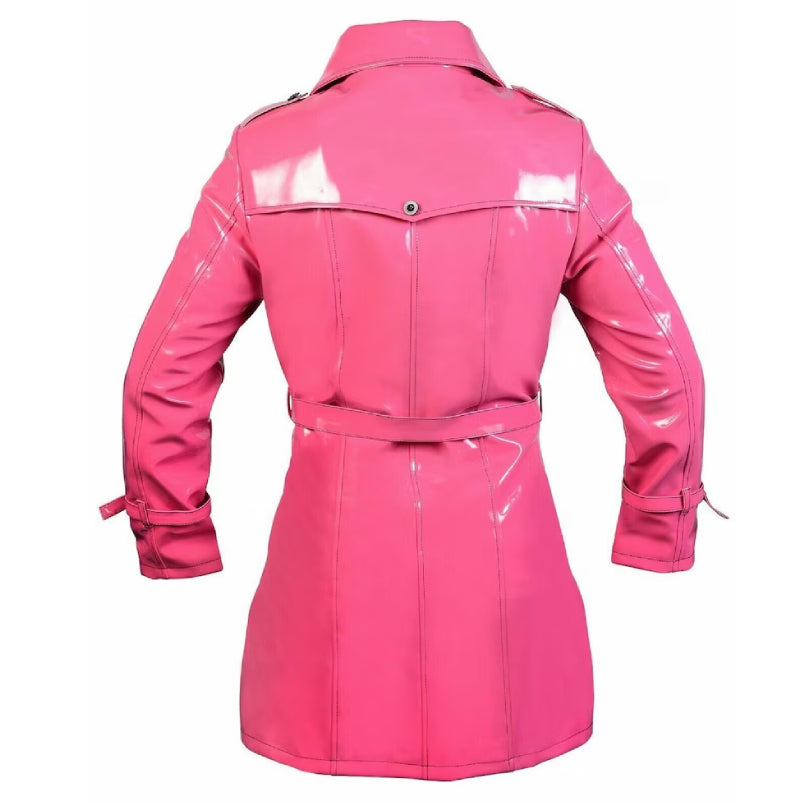 Unique Pink Women's Trench Coat